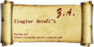 Ziegler Arnót névjegykártya